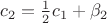 $c_2 = \frac{1}{2}c_1 + \beta_2$