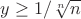 $y\ge1/\sqrt[n]{n}$