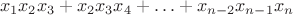 $$
x_1x_2x_3 + x_2x_3x_4 + \ldots + x_{n-2}x_{n-1}x_n
$$