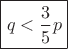 $\boxed{q<\dfrac 3 5 p}$