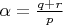 $\alpha=\frac{q+r}p$