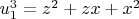 $u_1^3 = z^2  +z x + x^2$