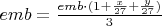 $emb = \frac{emb \cdot (1 + \frac{x}{27} + \frac{y}{27})}{3}$