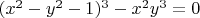 $(x^2-y^2-1)^3-x^2y^3=0$