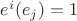 $e^{i} (e_{j}) = 1$