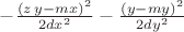 $-\frac{(z\,y -mx)^2}{2 dx^2}-\frac{(y -my)^2}{2 dy^2}$
