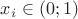 $x_i\in(0;1)$