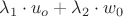$\lambda_1 \cdot u_o + \lambda_2 \cdot w_0$