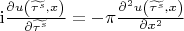 $\begin{equation*}
	\mathrm{i}\frac{\partial u\left(\widetilde{\tau^{s}},x\right)}{\partial \widetilde{\tau^{s}}} = -\pi \frac{\partial^2 u\left(\widetilde{\tau^{s}},x\right)}{\partial x^2}
\end{equation*}$