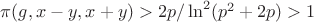 $\pi(g,x-y,x+y)>2p/\ln^2(p^2+2p)>1$