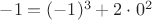 $-1=(-1)^3+2\cdot 0^2$