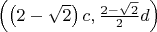$\left(\left(2 - \sqrt2\right) c, \frac{2 - \sqrt2}2 d\right)$