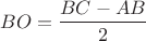 $$ BO=\frac{BC-AB}{2}$$