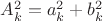 $A_k^2=a_k^2+b_k^2$