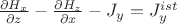 $\frac{\partial H_x}{\partial z}-\frac{\partial H_z}{\partial x}-J_y =J^{ist}_{y} $