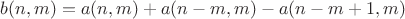 $b(n, m) = a(n, m) + a(n - m, m) - a(n - m + 1, m)$