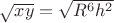 $\sqrt{xy} = \sqrt{R^6h^2}$