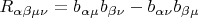 $\[R_{\alpha \beta \mu \nu }  = b_{\alpha \mu } b_{\beta \nu }  - b_{\alpha \nu } b_{\beta \mu } \]$