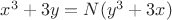 $x^3+3y=N(y^3+3x)$