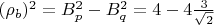 $(\rho_b)^2=B_p^2-B_q^2=4-4\frac{3}{\sqrt{2}}$