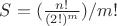 $S=(\frac{n!}{(2!)^{m}})/m!$