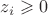 $z_{i}\geqslant 0$