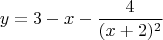 $$y={3-x} - {{\frac  {4} {(x+2)^2}}}$$