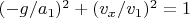 $(-g/a_1)^2+(v_x/v_1)^2=1$