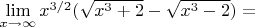 $\lim\limits_{x\to\infty} x^{3/2}(\sqrt{x^3+2} - \sqrt{x^3-2})=$