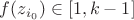$f(z_{i_0}) \in [1,k-1]$