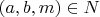 $(a,b,m)\in N$