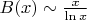 $B(x)\sim \frac{x}{\ln x}$