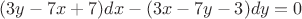$(3y-7x+7)dx-(3x-7y-3)dy=0$
