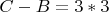 $C-B=3*3$