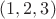 $$(1, 2, 3)$$