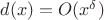 $d(x)=O(x^\delta)$