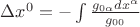 \Delta x^0 = -\int\frac{g_{0\alpha}dx^\alpha}{g_{00}}