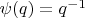 $\psi(q)=q^{-1}$