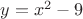 $y=x^2-9 $