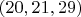 $(20,21,29)$