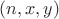 $(n,x,y)$