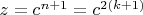 $z=c^{n+1}=c^{2(k+1)}$