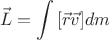 $$\vec{L}=\int{[\vec{r}\vec{v}]dm}$$