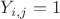 $Y_{i,j}=1$