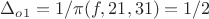 $\Delta_{o1}=1/\pi(f,21,31)=1/2$