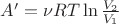 $A'=\nu R T \ln{\frac{V_2}{V_1}}$