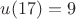 $u(17)=9$