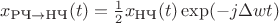 $x_{\text{РЧ}\to\text{НЧ}}(t)=\frac{1}{2}x_\text{НЧ}(t)\exp(-j \Delta w t)$