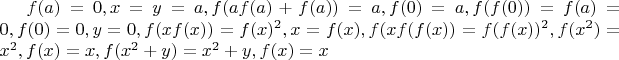 $f(a)=0 , x=y=a , f(af(a)+f(a))=a ,f(0)=a,f(f(0))=f(a)=0,f(0)=0,
y=0, f(xf(x))=f(x)^2, x=f(x),f(xf(f(x))=f(f(x))^2,f(x^2)=x^2, f(x)=x ,
 f(x^2+y)=x^2+y, f(x)=x$