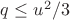 $q\leq u^2/3$ $q\leq u^2/3$